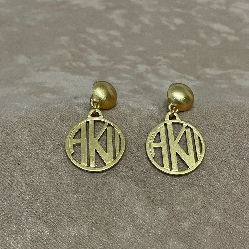 Vintage dangle and drop Anne Klein initial earrings